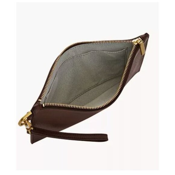 Fossil Women's Wristlet Wallet Clutch Dark Brown/Espresso - Picture 2 of 6